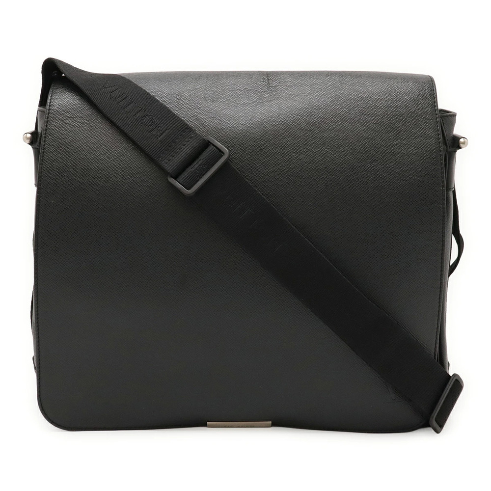 LOUIS VUITTON Taiga Victor Shoulder Bag Messenger Leather Canvas Ardoise Black